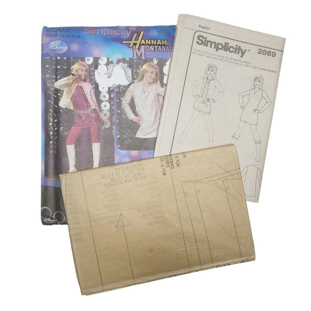 Simplicity Hannah Montana Sewing Pattern 2869 UNCUT Costume Size 7 8 10 12 14 - Picture 4 of 4